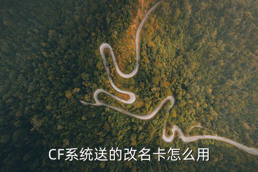 CF系统送的改名卡怎么用