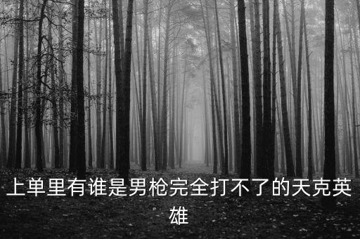 上单里有谁是男枪完全打不了的天克英雄