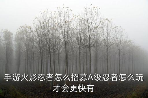 火影手游怎么样领a忍，火影忍者手游如何快速获得A级忍者 获得一个A级忍者需要多少金币