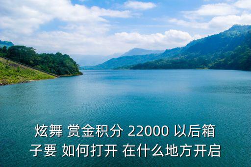 炫舞 赏金积分 22000 以后箱子要 如何打开 在什么地方开启