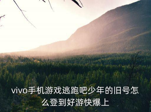 vivo手机游戏逃跑吧少年的旧号怎么登到好游快爆上