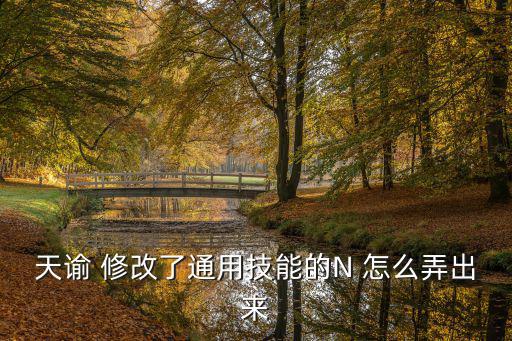 天谕 修改了通用技能的N 怎么弄出来