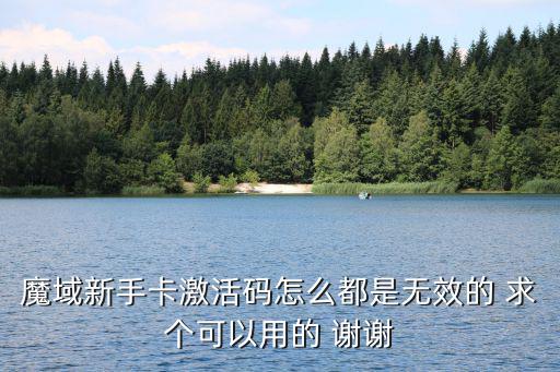 魔域新手卡激活码怎么都是无效的 求个可以用的 谢谢