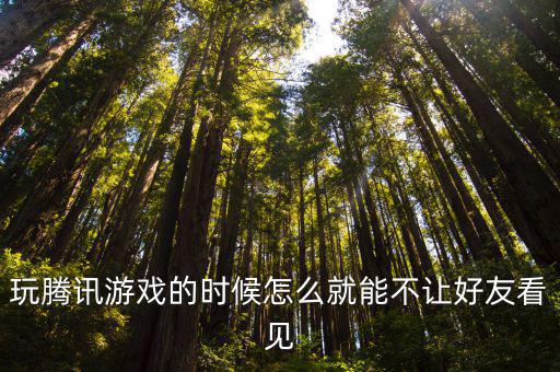玩腾讯游戏的时候怎么就能不让好友看见