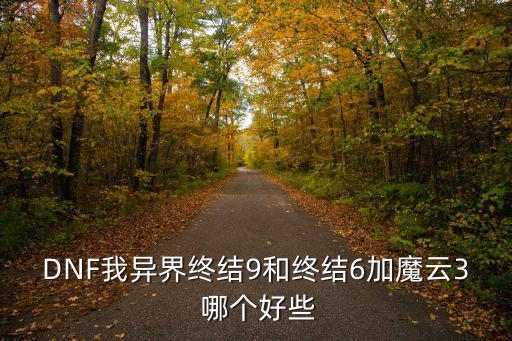 DNF我异界终结9和终结6加魔云3 哪个好些