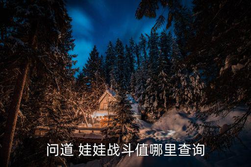 问道 娃娃战斗值哪里查询