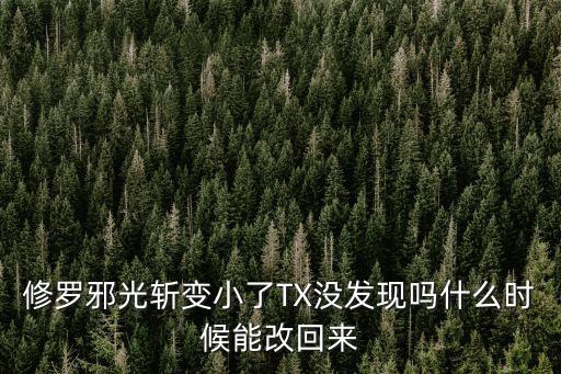 修罗邪光斩变小了TX没发现吗什么时候能改回来