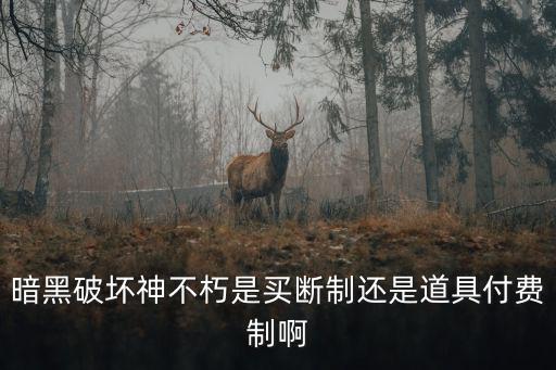 暗黑破坏神不朽是买断制还是道具付费制啊