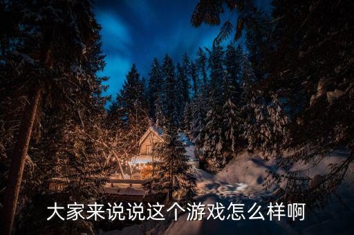 大家来说说这个游戏怎么样啊