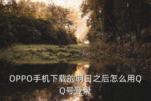 明日之后怎么登录手游，OPPO手机下载的明日之后怎么用QQ号登录