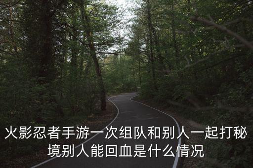 火影忍者手游一次组队和别人一起打秘境别人能回血是什么情况