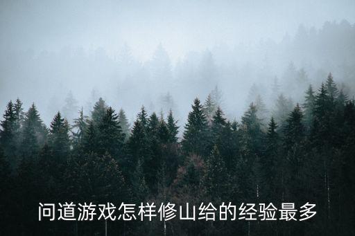 问道手游修山怎么玩好，问道游戏怎样修山给的经验最多