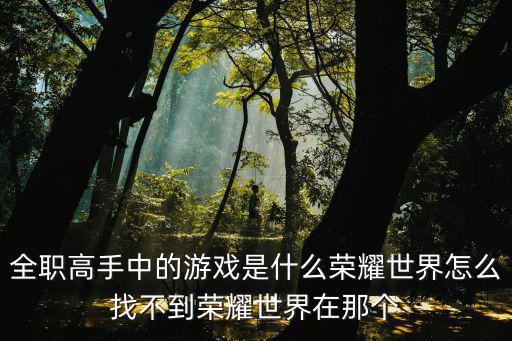 全职高手中的游戏是什么荣耀世界怎么找不到荣耀世界在那个
