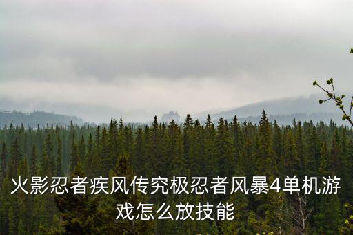 火影忍者疾风传究极忍者风暴4单机游戏怎么放技能