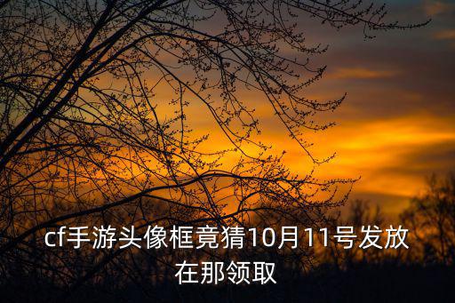 cf手游头像框竟猜10月11号发放在那领取