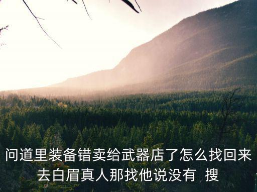 问道里装备错卖给武器店了怎么找回来去白眉真人那找他说没有  搜