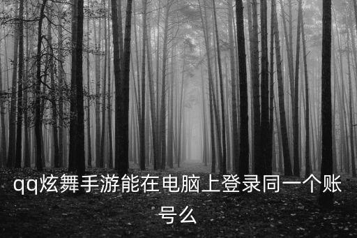 qq炫舞手游能在电脑上登录同一个账号么