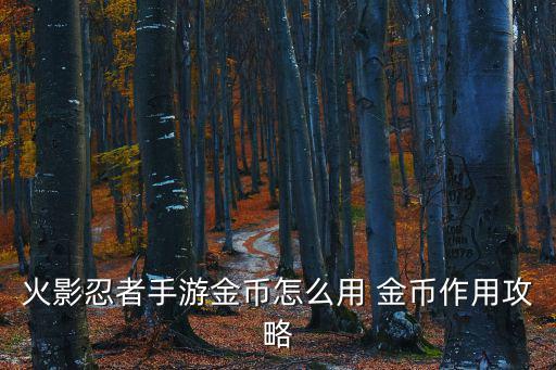 火影手游平民怎么存金币，火影忍者手游金币怎么用 金币作用攻略