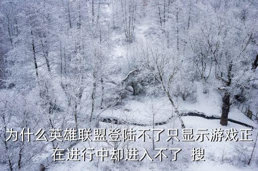 为什么英雄联盟登陆不了只显示游戏正在进行中却进入不了 搜