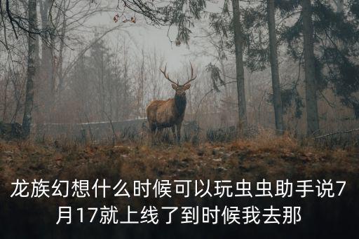 龙族幻想什么时候可以玩虫虫助手说7月17就上线了到时候我去那