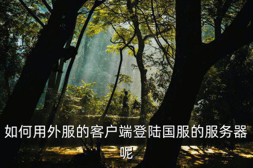 如何用外服的客户端登陆国服的服务器呢
