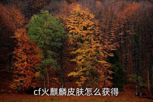 cf火麒麟皮肤怎么获得