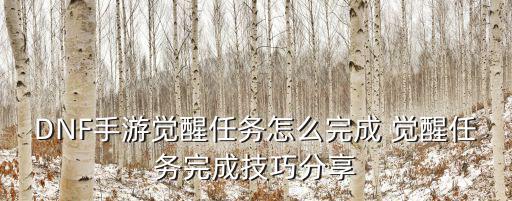 DNF手游觉醒任务怎么完成 觉醒任务完成技巧分享