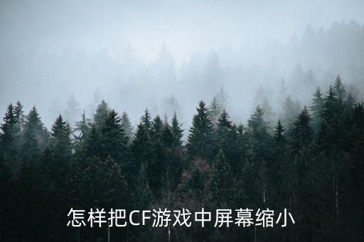 怎样把CF游戏中屏幕缩小
