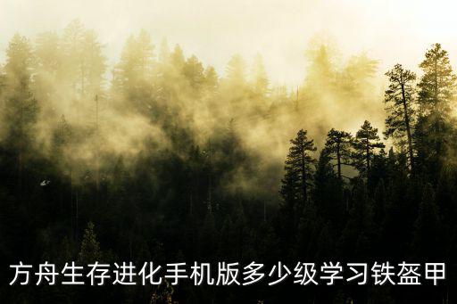 方舟生存进化手机版多少级学习铁盔甲