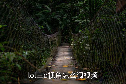 lol三d视角怎么调视频