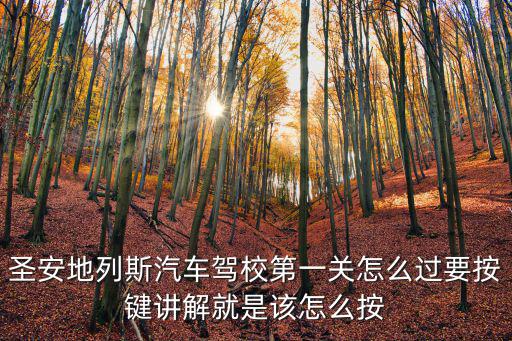 圣安地列斯汽车驾校第一关怎么过要按键讲解就是该怎么按