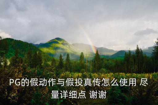 PG的假动作与假投真传怎么使用 尽量详细点 谢谢