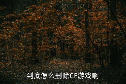 到底怎么删除CF游戏啊