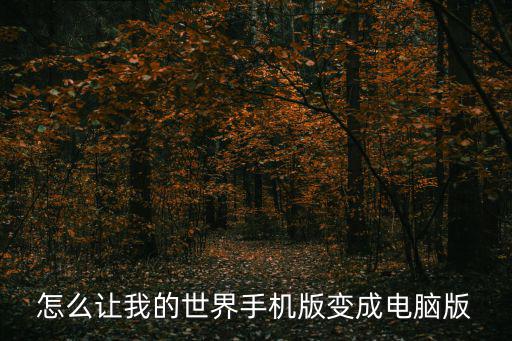 我的世界手游大厅怎么改成电脑版，怎么让手机版我的世界变成电脑版