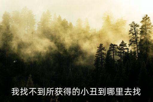 我找不到所获得的小丑到哪里去找