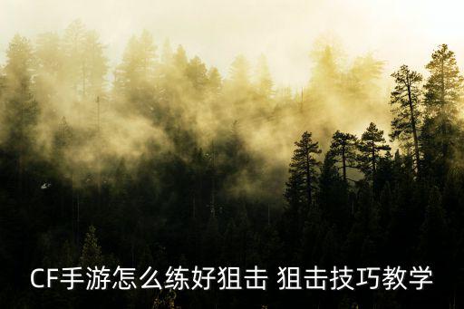 cf手游陀螺仪狙击远距离怎么打，CF手游怎么练好狙击 狙击技巧教学