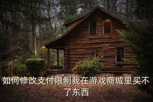 如何修改支付限制我在游戏商城里买不了东西