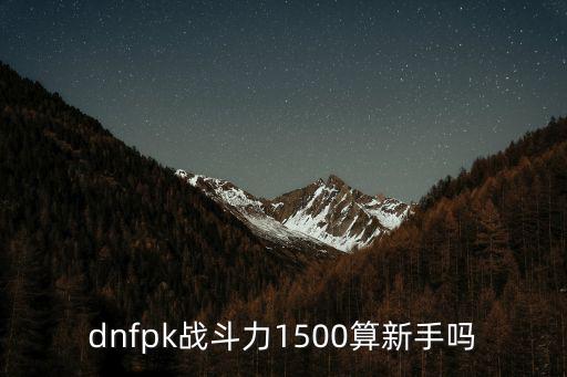 dnfpk战斗力1500算新手吗