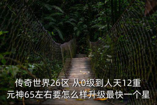 传奇世界26区 从0级到人天12重元神65左右要怎么样升级最快一个星