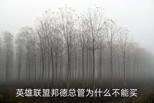 英雄联盟邦德总管为什么不能买