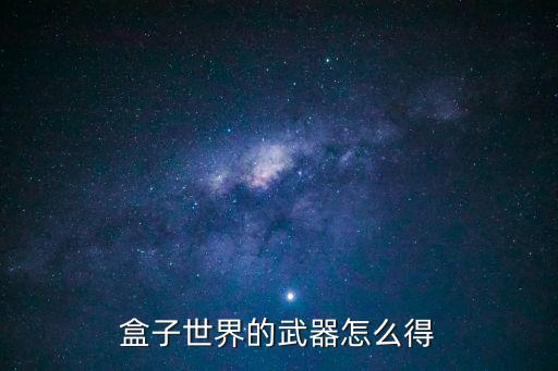盒子世界的武器怎么得