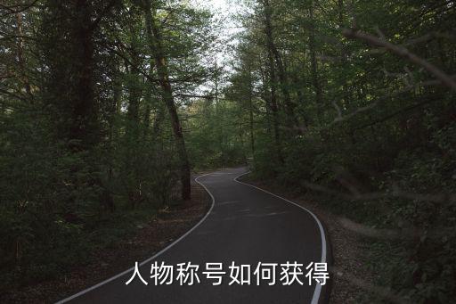 人物称号如何获得