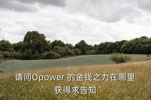 请问Opower 的金钱之力在哪里获得求告知