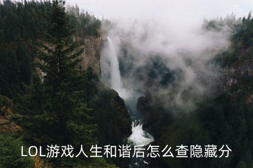 LOL游戏人生和谐后怎么查隐藏分
