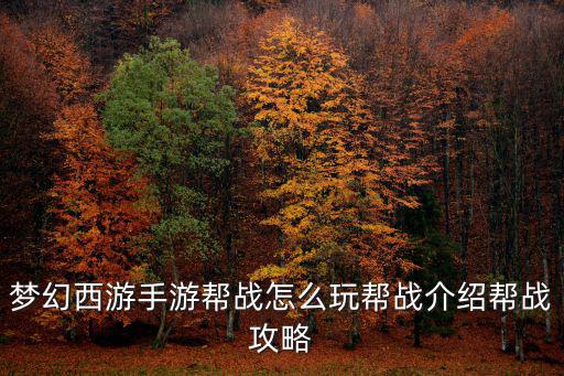 梦幻西游手游帮战怎么玩帮战介绍帮战攻略