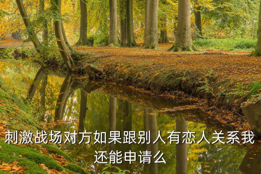 刺激战场对方如果跟别人有恋人关系我还能申请么