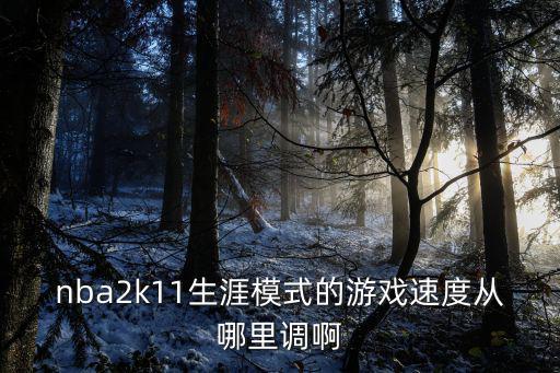 2k20手游生涯比赛速度怎么调，nba2kol生涯的挑战的速度怎么调