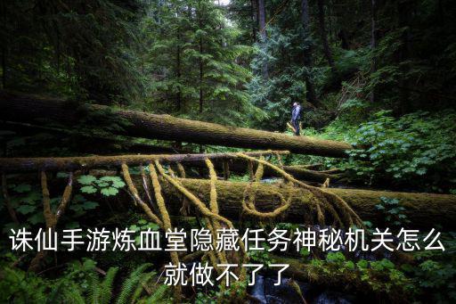 诛仙手游炼血堂隐藏任务神秘机关怎么就做不了了