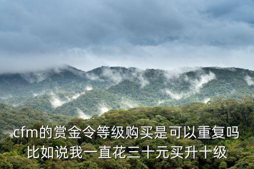 cfm的赏金令等级购买是可以重复吗比如说我一直花三十元买升十级