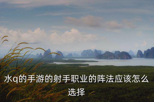 怎么根据阵容选射手手游，水q的手游的射手职业的阵法应该怎么选择